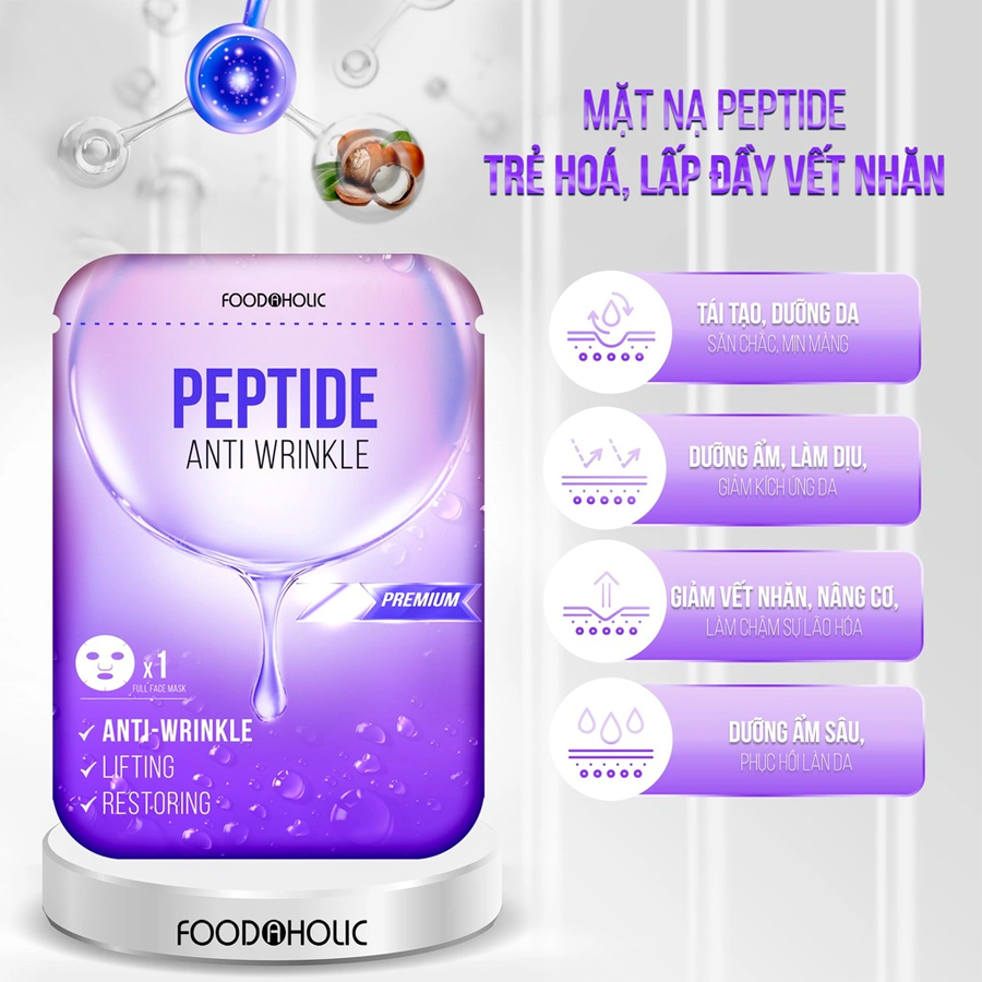 Mặt Nạ Foodaholic Premium 23ml Loại: Pep Anti Wrinkle