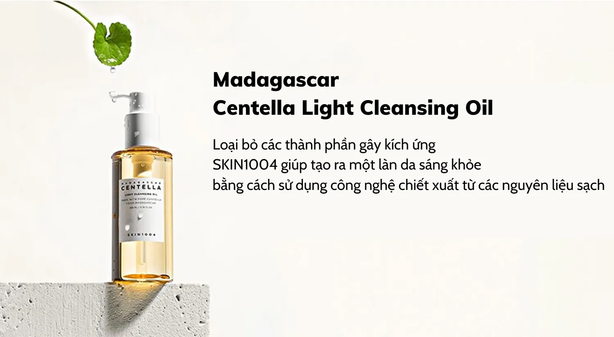 Dầu Tẩy Trang Làm Sạch Sâu, Dịu Nhẹ Chiết Xuất Rau Má Skin1004 Madagascar Centella Light Cleansing Oil 200ml