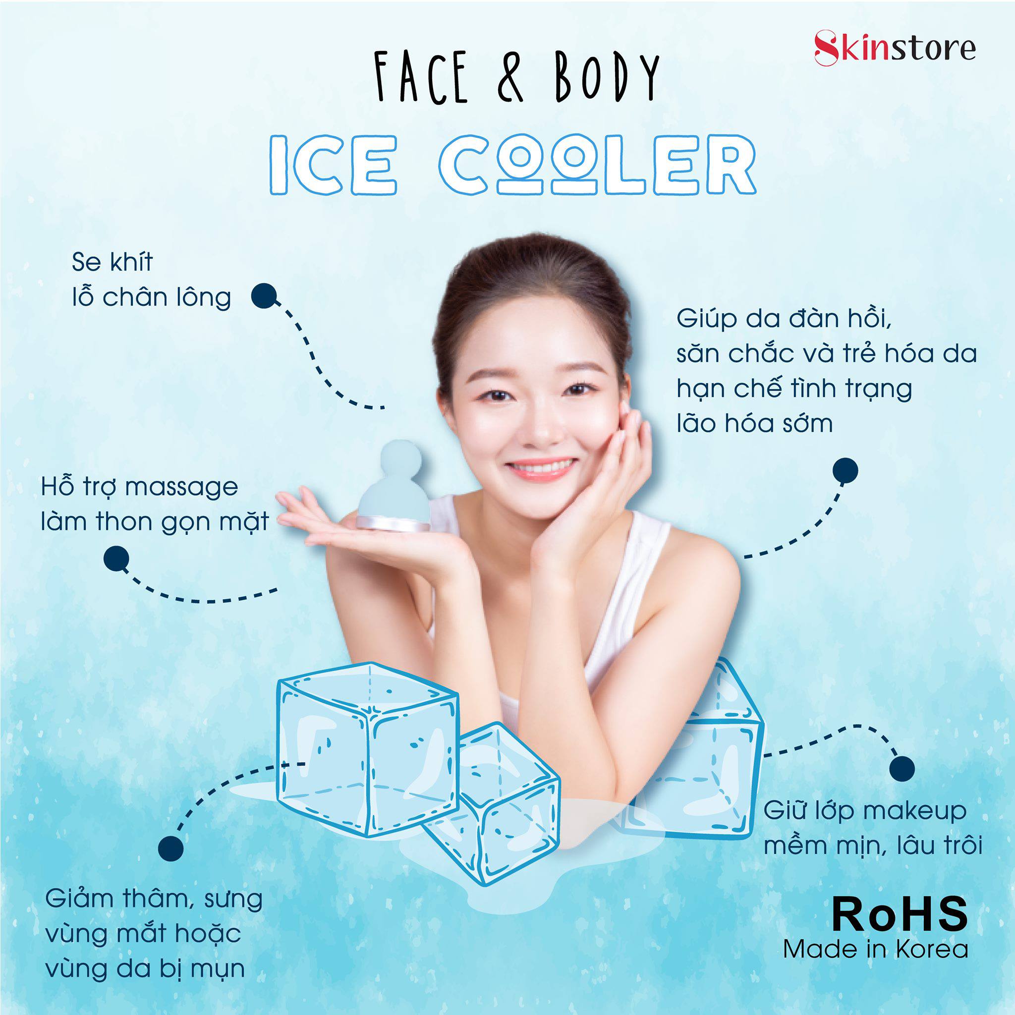 Emmié Face & Body Ice Cooler: Giải pháp thu nhỏ lỗ chân lông hoàn hảo