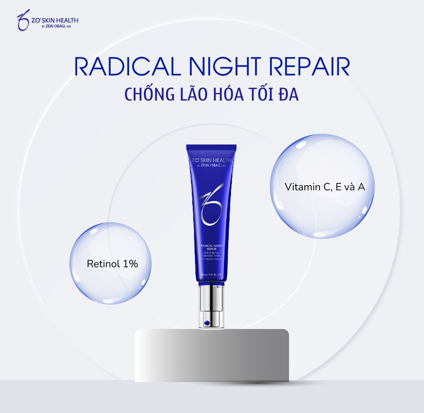 Zo Health Radical Night Repair 1% Retinol chứa thành phần chống lão hóa tối da