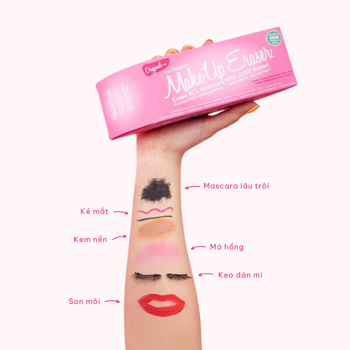 Khăn tẩy trang Makeup Eraser Mini Pink tẩy sạch mọi lớp trang điểm