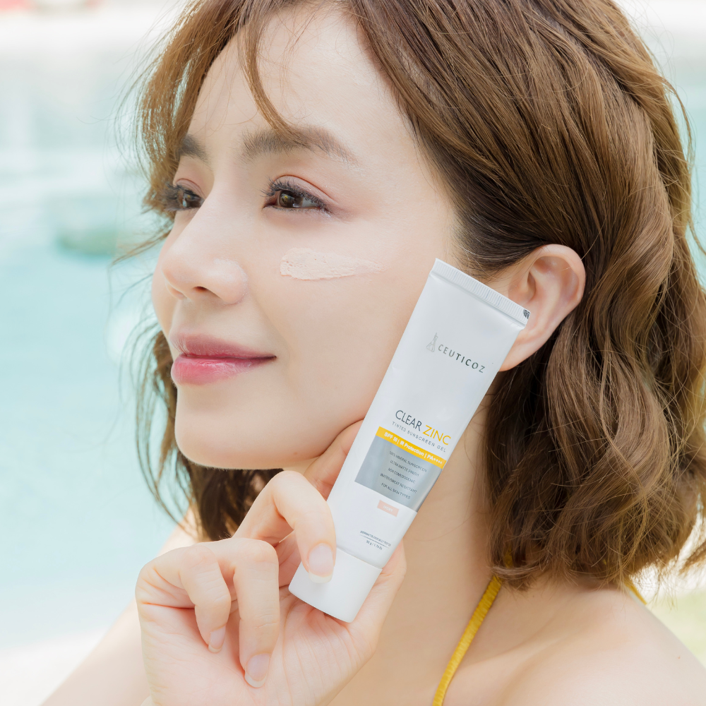 Ceuticoz Clearzinc Tinted Sunscreen Gel - Kem chống nắng thuần vật lý an toàn cho da nhạy cảm