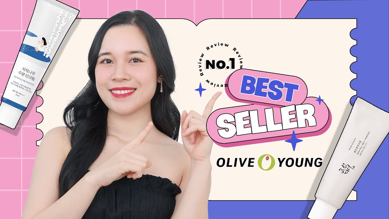 HappySkin review kem chống nắng bán chạy nhất Olive Young